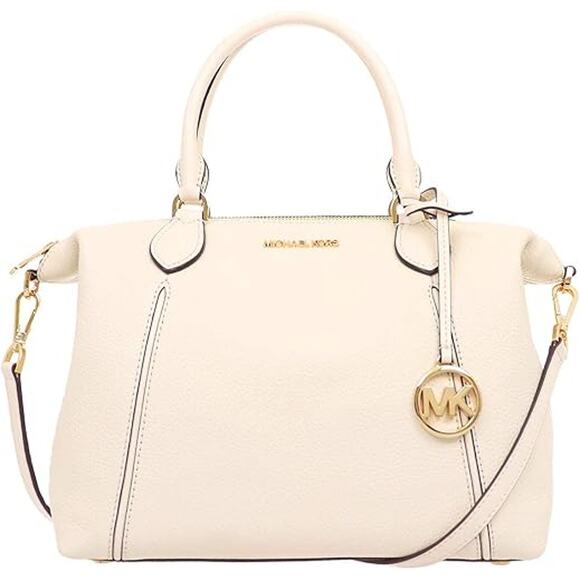 Michael Kors Handbags - Michael Kors Lenox Leather Medium Satchel Shoulder Bag White